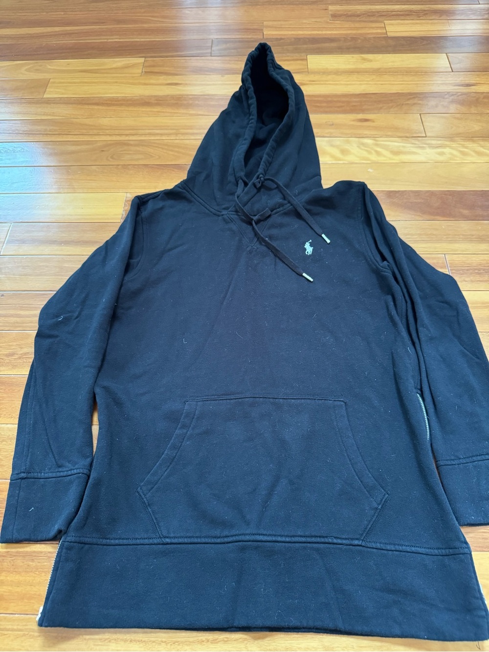 Ralph Lauren Black Pullover Hoodie with Polo Logo